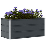 Planter Anthracite 100 x 50 x 45 cm Galvanised Steel - Side View