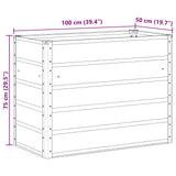 Planter Anthracite 100 x 50 x 75 cm Galvanised Steel - Close-Up Angle