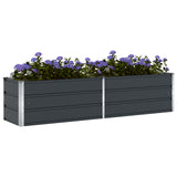 Planter Anthracite 195 x 50 x 45 cm Galvanised Steel