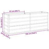 Planter Anthracite 195 x 50 x 75 cm Galvanised Steel - Close-Up Angle