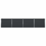 Planter Anthracite 385 x 50 x 75 cm Galvanised Steel - Side View