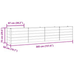 Planter Anthracite 385 x 50 x 75 cm Galvanised Steel
