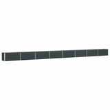 Planter Anthracite 770 x 50 x 45 cm Galvanised Steel - Front View
