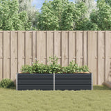 Planter Anthracite 195 x 100 x 45 cm Galvanised Steel - Top-Down View