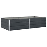 Planter Anthracite 195 x 100 x 45 cm Galvanised Steel - Front View