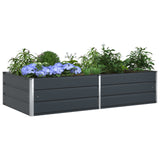 Planter Anthracite 195 x 100 x 45 cm Galvanised Steel - Side View