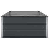 Planter Anthracite 195 x 100 x 45 cm Galvanised Steel - Rear View