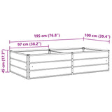 Planter Anthracite 195 x 100 x 45 cm Galvanised Steel