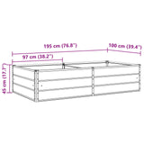 Planter Anthracite 195 x 100 x 45 cm Galvanised Steel - Extra Image