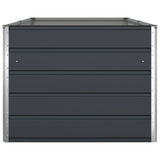 Planter Anthracite 195 x 100 x 75 cm Galvanised Steel - Rear View