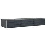 Planter Anthracite 290 x 100 x 45 cm Galvanised Steel - Front View