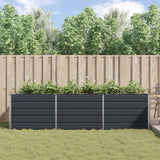 Planter Anthracite 290 x 100 x 75 cm Galvanised Steel - Top-Down View