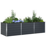 Planter Anthracite 290 x 100 x 75 cm Galvanised Steel - Side View