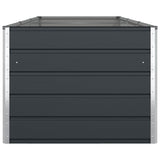 Planter Anthracite 290 x 100 x 75 cm Galvanised Steel - Rear View