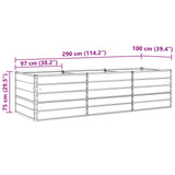 Planter Anthracite 290 x 100 x 75 cm Galvanised Steel - Extra Image