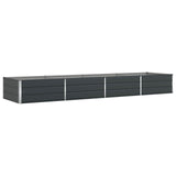 Planter Anthracite 195 x 100 x 45 cm Galvanised Steel - Front View