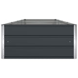 Planter Anthracite 195 x 100 x 45 cm Galvanised Steel - Rear View