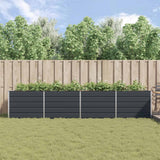 Planter Anthracite 385 x 100 x 75 cm Galvanised Steel - Top-Down View