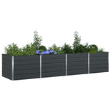 Planter Anthracite 385 x 100 x 75 cm Galvanised Steel - Side View