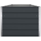 Planter Anthracite 385 x 100 x 75 cm Galvanised Steel - Rear View