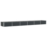 Planter Anthracite 580 x 100 x 45 cm Galvanised Steel - Front View