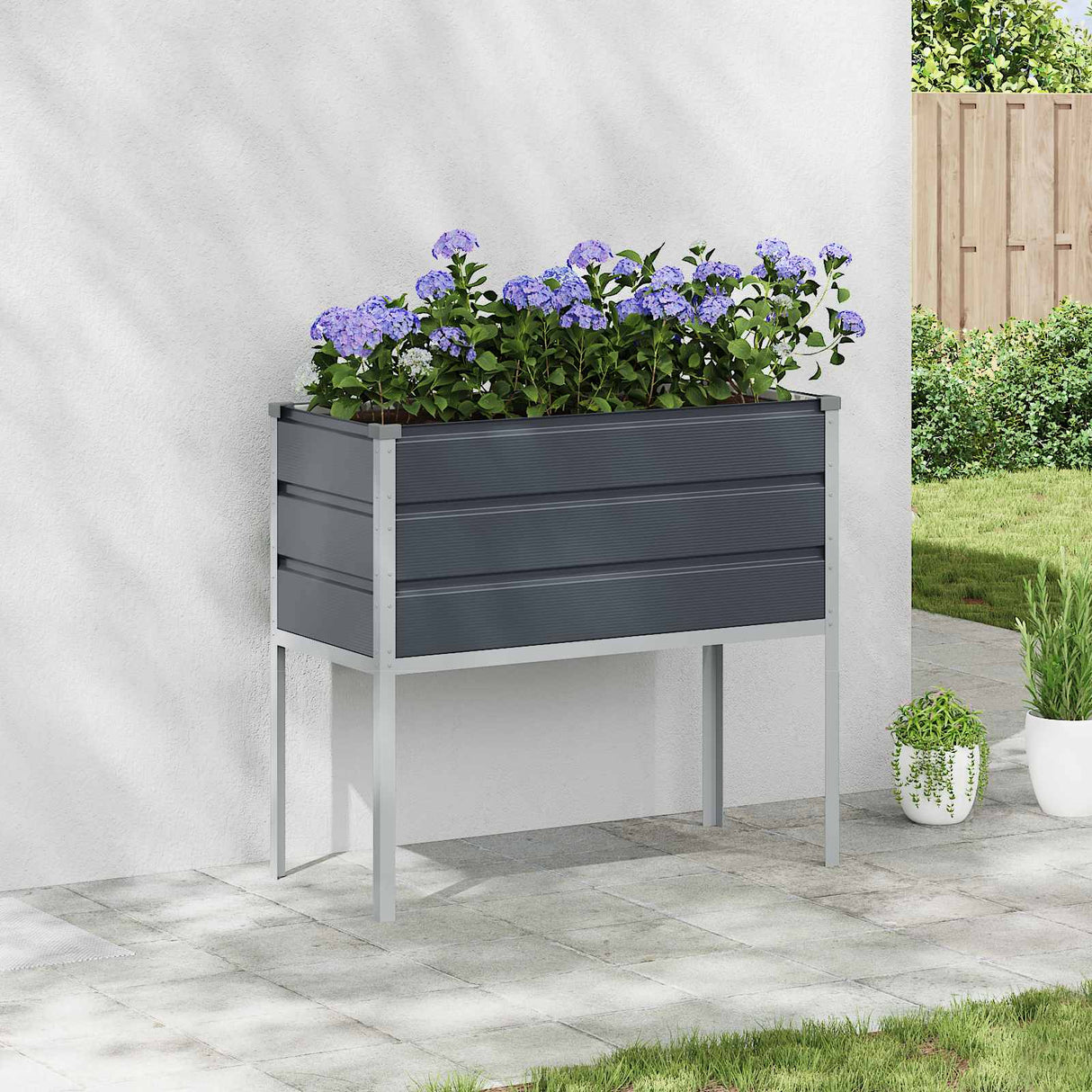 Planter Anthracite 100 x 45 x 90 cm Galvanised Steel