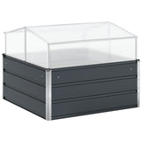 Planter Anthracite 100 x 100 x 77 cm Galvanised Steel - Front View