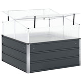 Planter Anthracite 100 x 100 x 77 cm Galvanised Steel - Low Angle