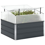 Planter Anthracite 100 x 100 x 77 cm Galvanised Steel - Side View