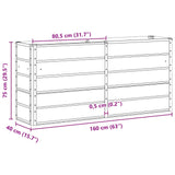 Planter Green 160 x 40 x 75 cm Steel