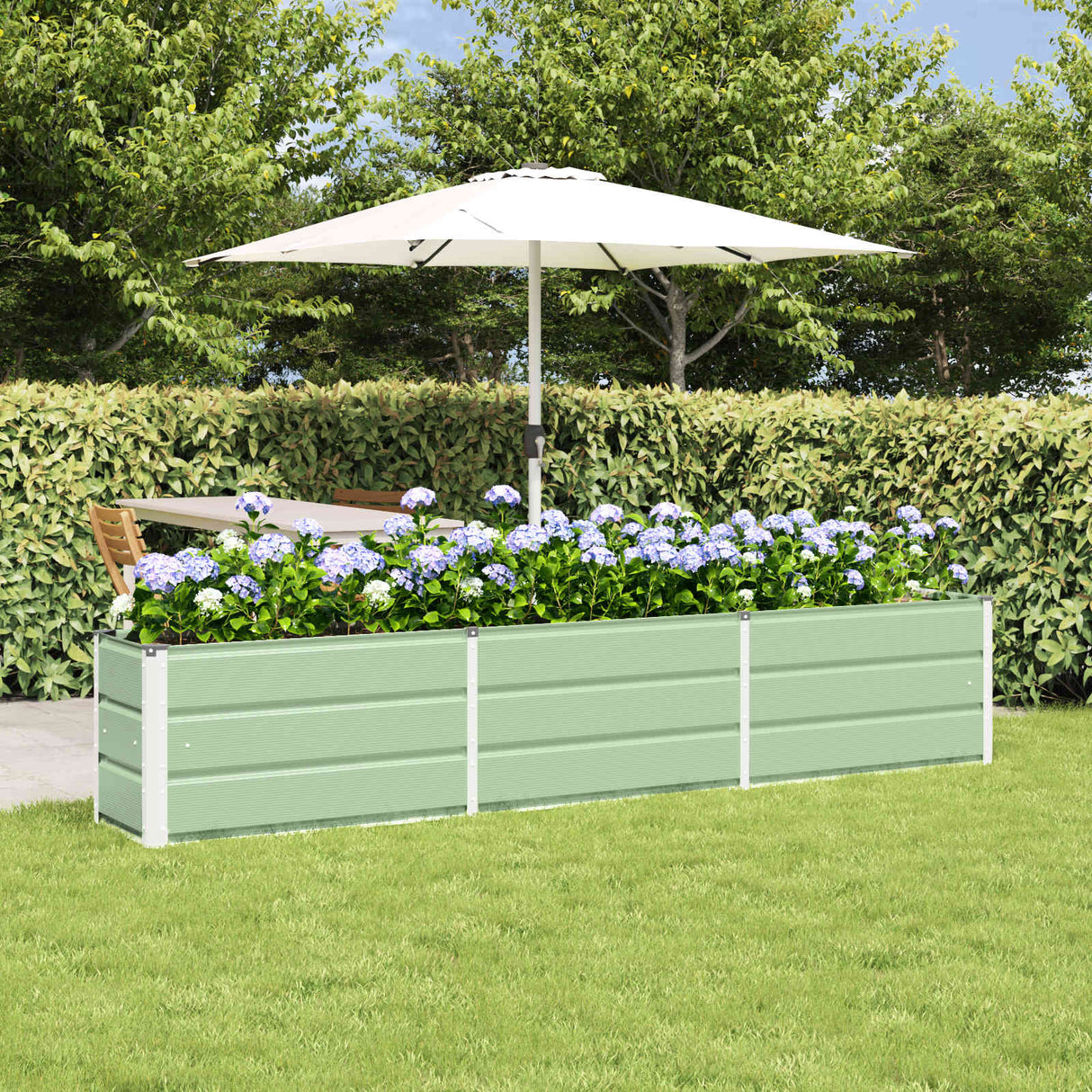 Planter Green 240 x 40 x 45 cm Steel