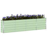 Planter Green 320 x 40 x 75 cm Steel - Side View