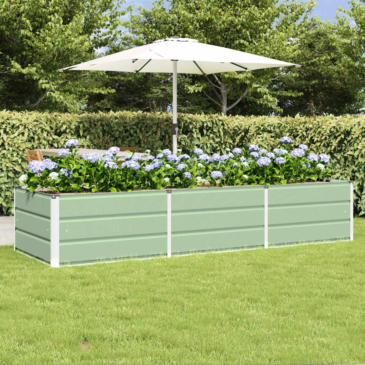 Planter Green 240 x 80 x 45 cm Steel