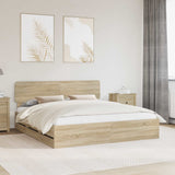 Bed Frame with Drawer Sonoma Oak 180 x 200 cm Engineered Wood