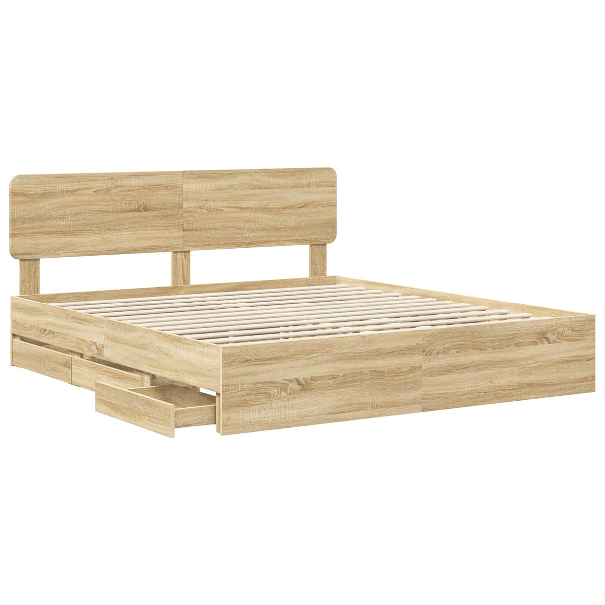 Bed Frame with Drawer Sonoma Oak 180 x 200 cm Engineered Wood