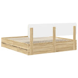 Bed Frame with Drawer Sonoma Oak 180 x 200 cm Engineered Wood - Extra Image