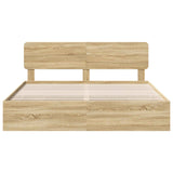 Bed Frame with Drawer Sonoma Oak 180 x 200 cm Engineered Wood