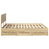 Bed Frame with Drawer Sonoma Oak 180 x 200 cm Engineered Wood