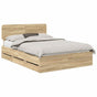 Bed Frame with Drawer Sonoma Oak 150 x 200 cm Engineered Wood