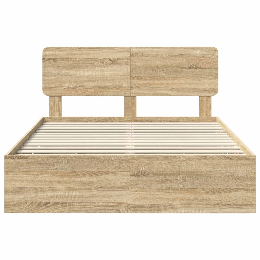 Bed Frame with Drawer Sonoma Oak 150 x 200 cm Engineered Wood