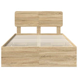 Bed Frame with Drawer Sonoma Oak 135 x 190 cm Engineered Wood