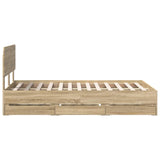 Bed Frame with Drawer Sonoma Oak 135 x 190 cm Engineered Wood - Extra Image