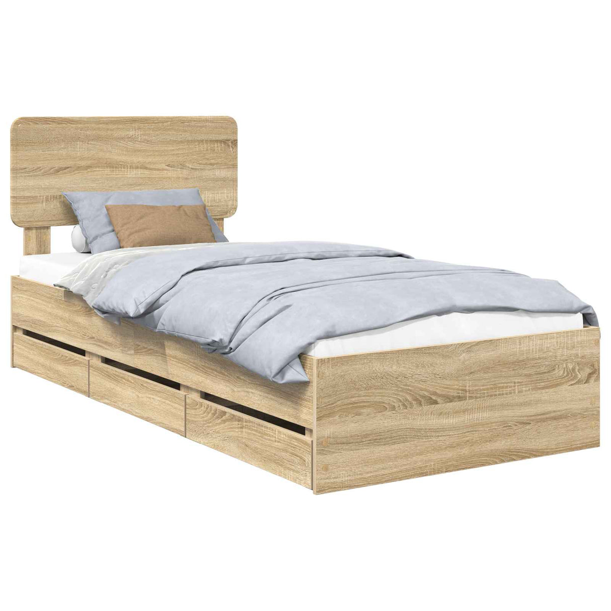 Bed Frame with Drawer Sonoma Oak 90 x 190 cm Engineered Wood