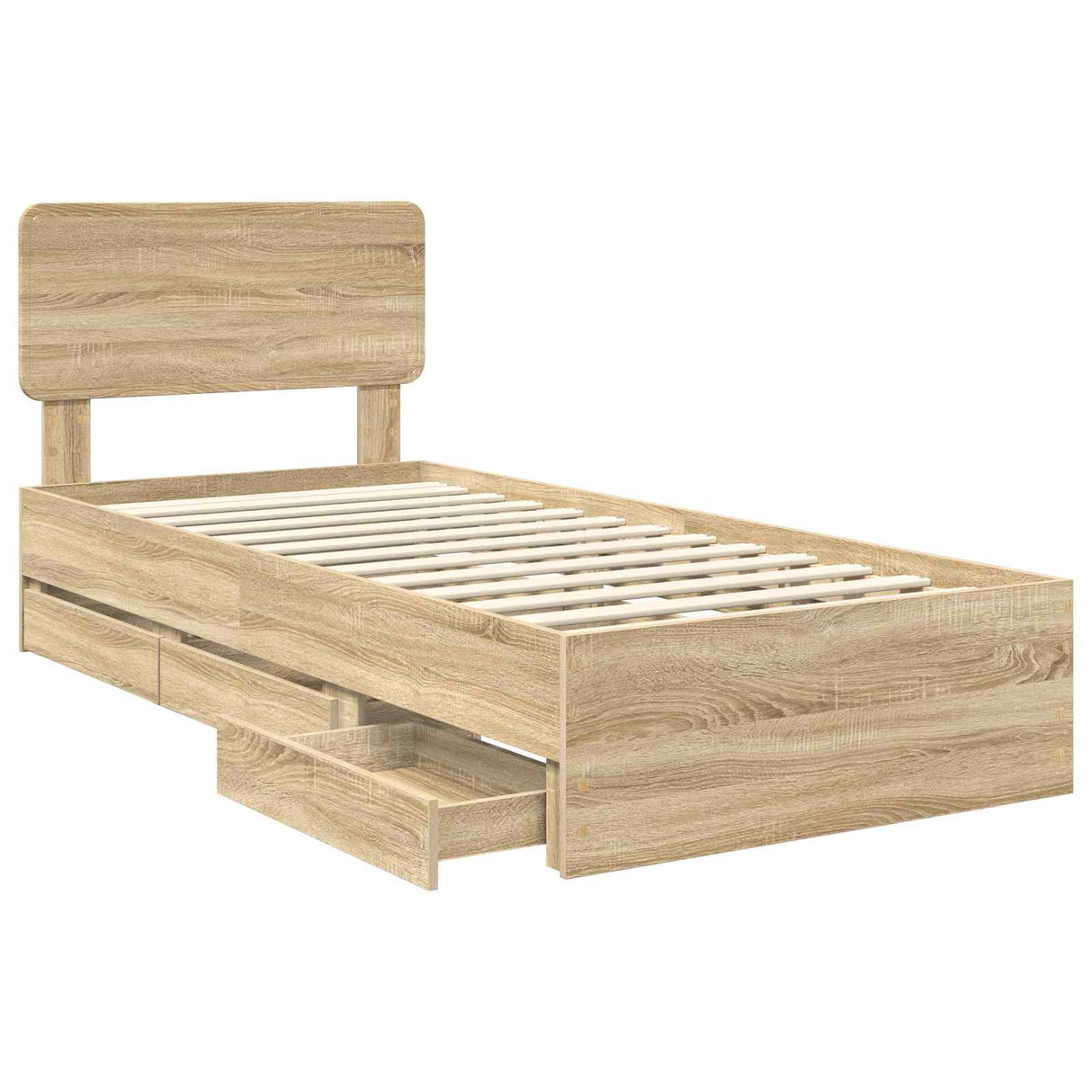 Bed Frame with Drawer Sonoma Oak 90 x 190 cm Engineered Wood