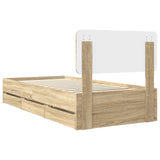 Bed Frame with Drawer Sonoma Oak 90 x 190 cm Engineered Wood - Extra Image