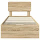 Bed Frame with Drawer Sonoma Oak 90 x 190 cm Engineered Wood