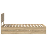 Bed Frame with Drawer Sonoma Oak 90 x 190 cm Engineered Wood - Extra Image