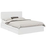 Storage Bed with Headboard White 150 x 200 cm Engineered Wood - Front View