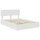 Storage Bed with Headboard White 150 x 200 cm Engineered Wood