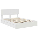 Storage Bed with Headboard White 150 x 200 cm Engineered Wood - Top-Down View